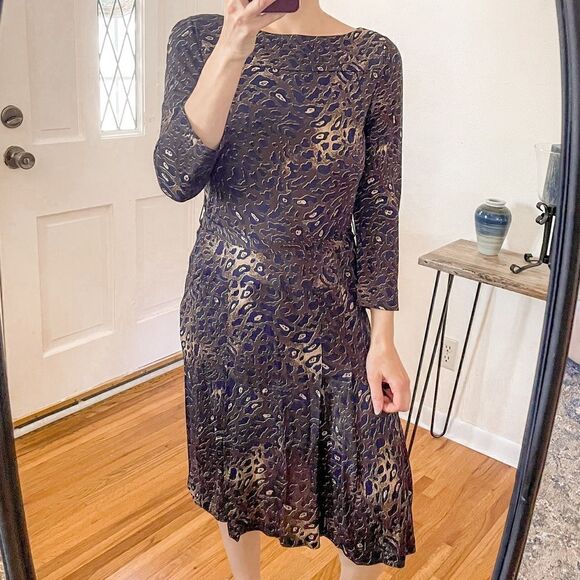 Tory Burch Denise Jersey Dress Animal Print M - Picture 7 of 7